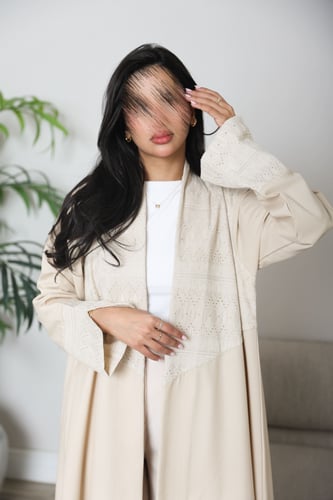 Abaya made of Targal fabric and Indian Rukama