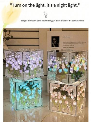 Small bedside lamp in the shape of tulip flowers – 1 piece (20 flowers)