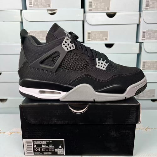 AJ4 Black Canvas