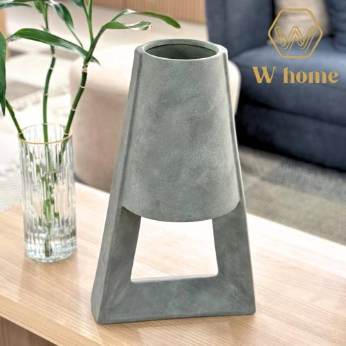 فازة رمادية مخمل كبير