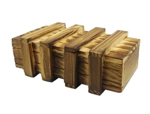 لعبة ذكاء خدع فتح الصندوق الخشبي كبير