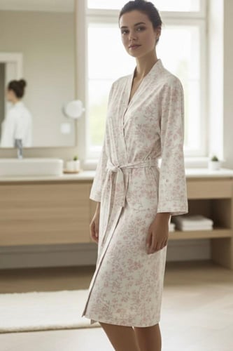Floral pink robe(روب بنك)