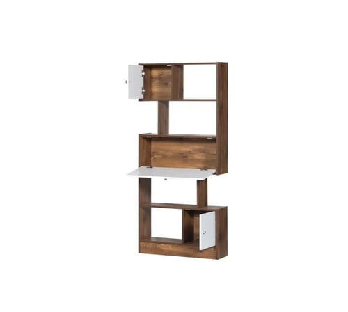 وحدة رفوف روماليا لون بني وأبيض