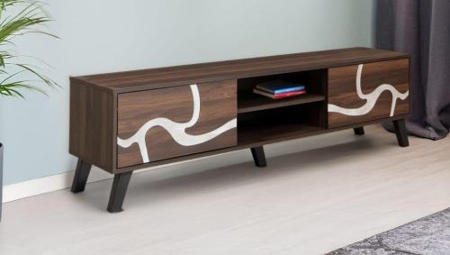 طاوله تلفزيون خشب ماليزي 180 CM بيج و بني