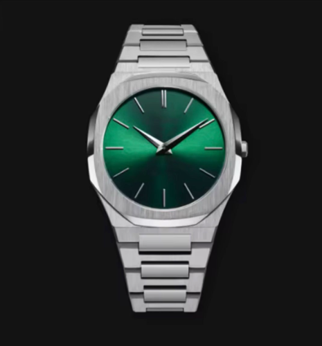 ساعه كوارتز VN SILVER AND GREEN
