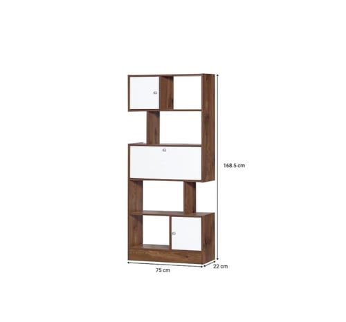 وحدة رفوف روماليا لون بني وأبيض