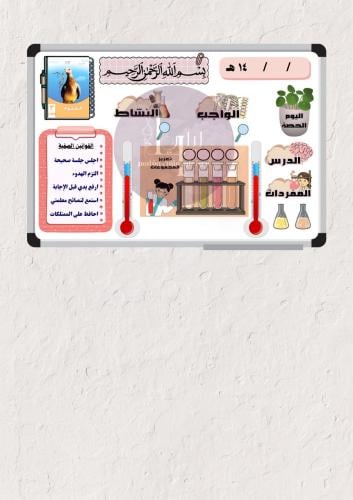 بطاقات السبورة لمادة العلوم