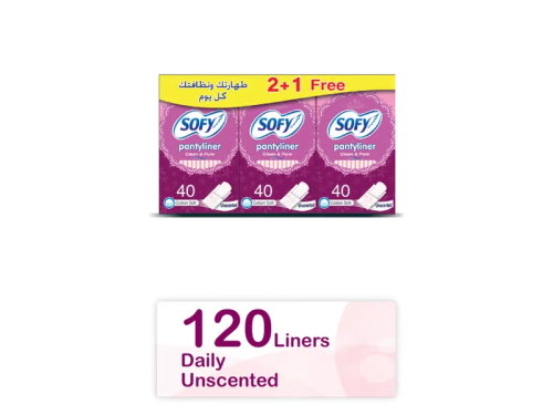 صوفي فوط نسائية فوط يومية غير معطرة 2+1 40 فوطة