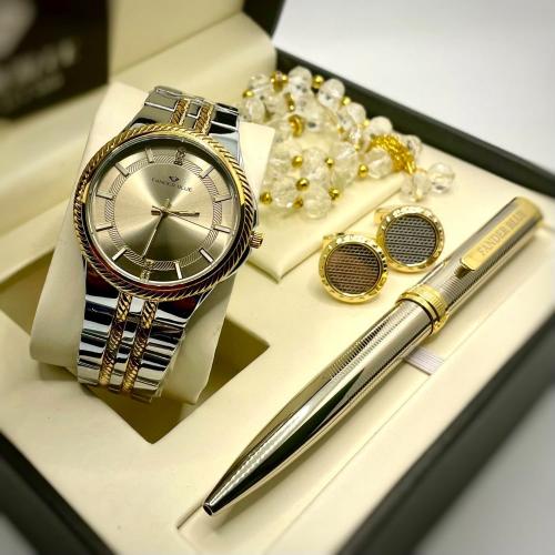 24 طقم رجالي ماركة FANDER BLUE ستيل باللون الفضي و...