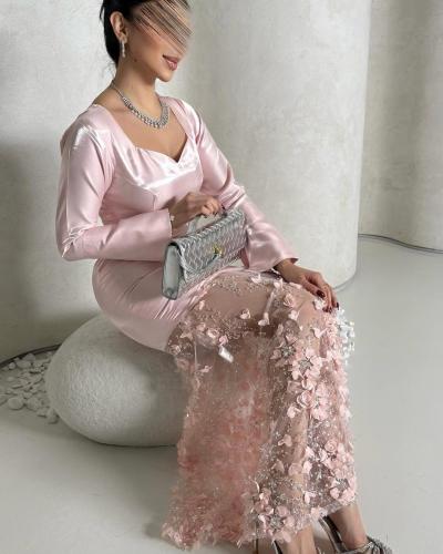 فستان ميكادو لمعة ورد