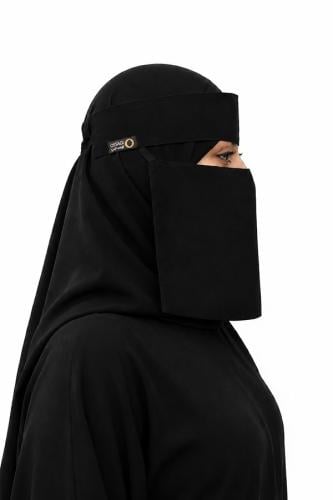 نقاب أسود بطول 7 بمطاط مائل - NJ3