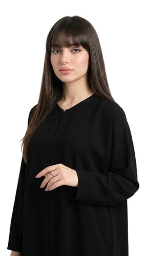 عباية سوداء سادة بقصة واسعة-OS373