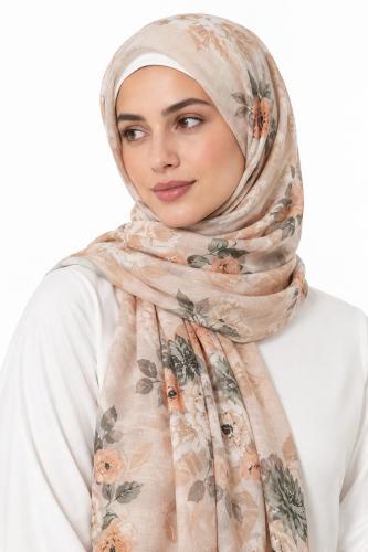 طرحة زهري بيج الدافئ - TJ5