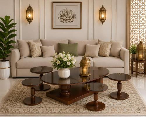 طقم طاولة مودرن فخمة ارضي 4+1