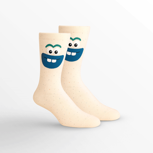 Mid-calf socks with fun and cute expressions