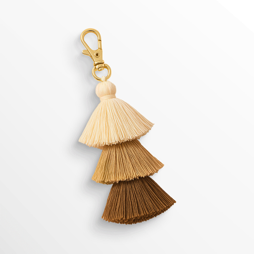 Accessory and bag and keys pendant in the shape of connected cones - Brown