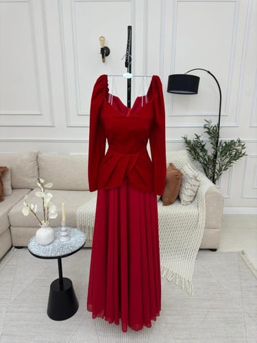 فستان شيفون صدريه جوخ