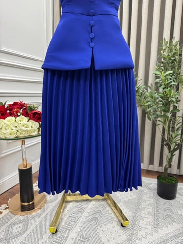 فستان موف+ نيلي