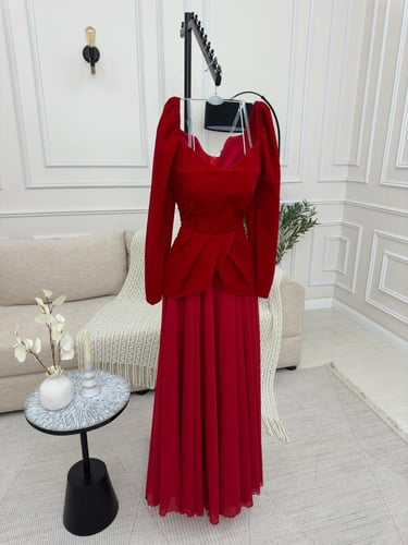 فستان شيفون صدريه جوخ