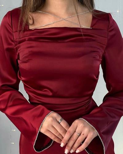 فستان عنابي