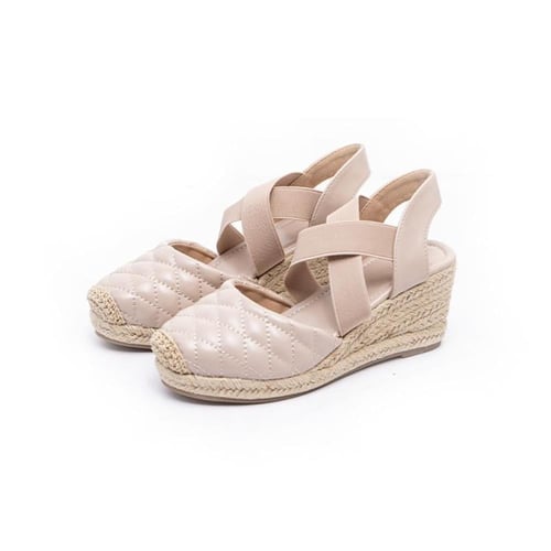 حذاء بكعب إسفيني خيش أنيق مريح | PointOne 26-199