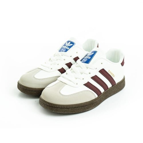 Adidas Samba نسائي أبيض بخطوط عنابي