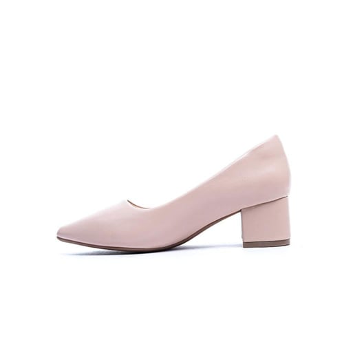 حذاء نسائي ذو مقدمة مدببة لامعة سهل الارتداء بكعب...