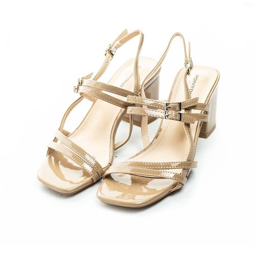 صندل بكعب متوسط أنيق لامع | PointOne 26-217