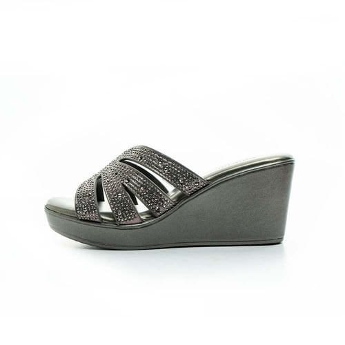 صندل نسائي سهرة بكعب عريض صناعة ايطالي من بوينت ون...