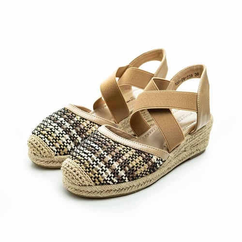 حذاء بكعب إسفيني خيش أنيق مريح | PointOne 26-239