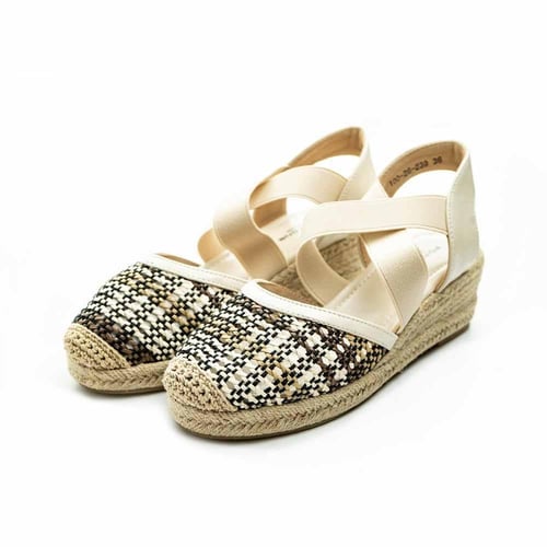 حذاء بكعب إسفيني خيش أنيق مريح | PointOne 26-239