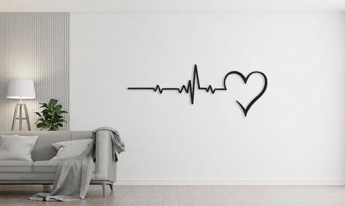 Acrylic wall decor Heartbeat – luxurious modern 3D...