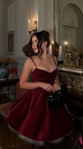 فستان مخمل قصير0385