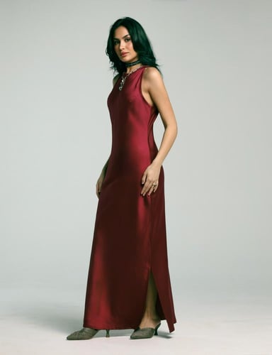 MAROON DRESS