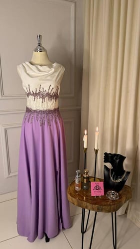 فستان سهره مطرز الخصر حبل