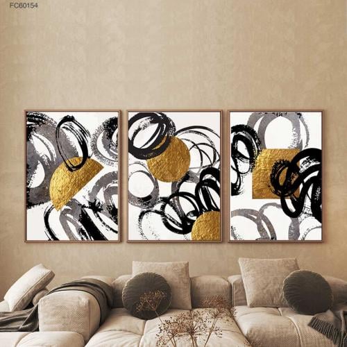 لوحات جدارية تجريدية للغرف 3 قطع