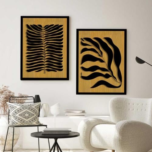 خشبية مع اكريليك ثنائية