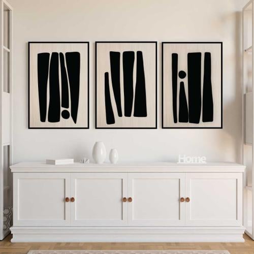 خشبية مع اكريليك ثلاثية