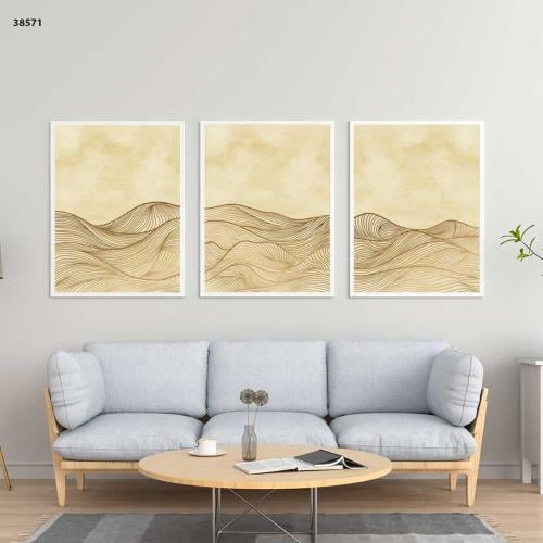 لوحة جدارية ثلاثية فن بسيط عصري