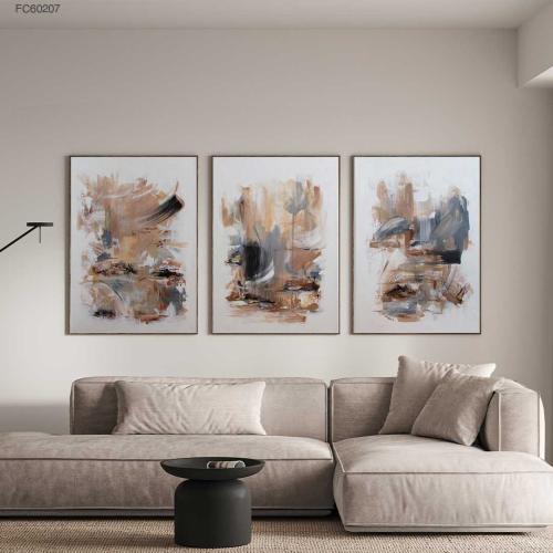 لوحات جدارية طراز تجريدي ثلاثية