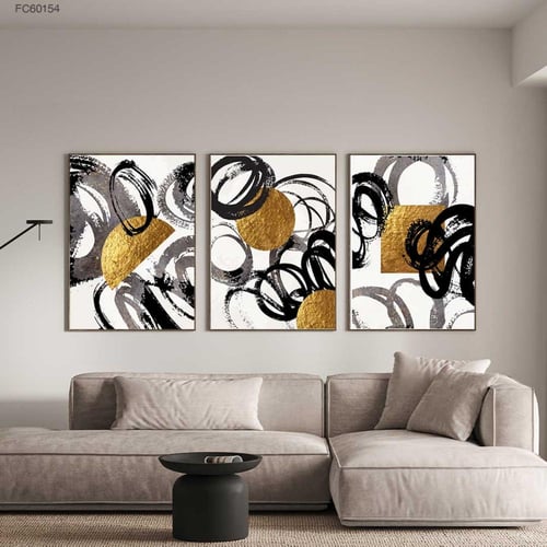 لوحات جدارية تجريدية للغرف 3 قطع