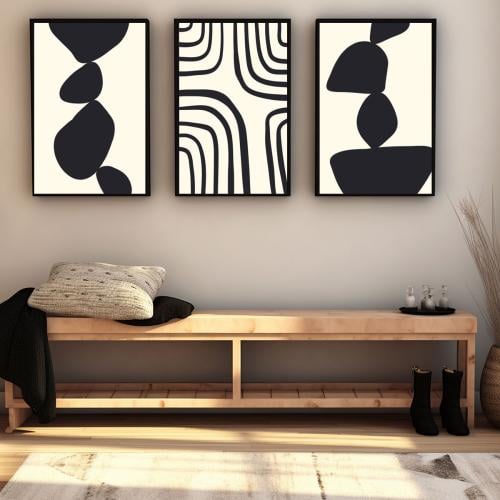 لوحات ثلاثية جدارية – طقم 3 قطع ديكور حائط أنيق