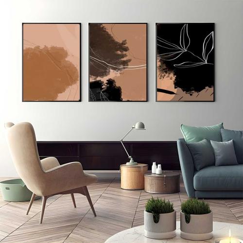 لوحة ثلاثية جدارية مودرن بتصميم فاخر