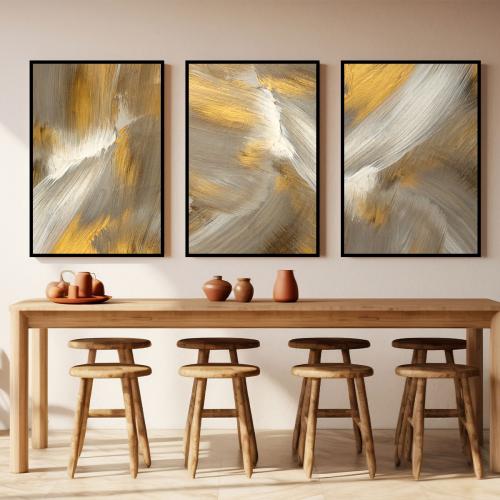 طقم من 3 لوحات ثلاثية بتصميم عصري