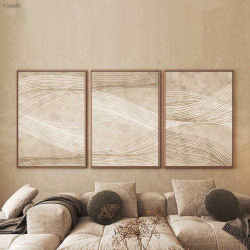 لوحات جداريه بألوان هادئة ثلاثية