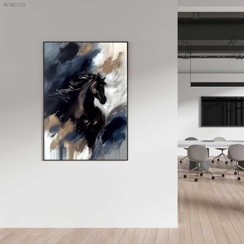 لوحة جدارية حصان عربي