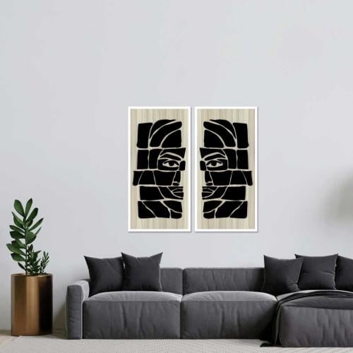 خشبية مع اكريليك ثنائية