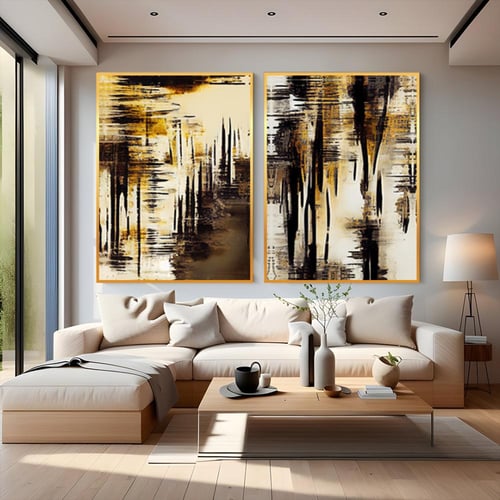 لوحات جدارية ثنائية كبيرة