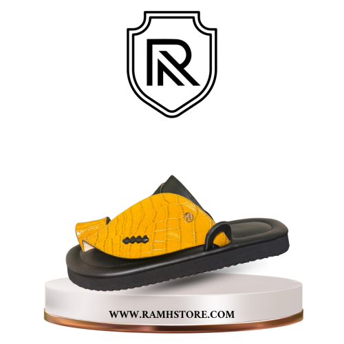 حذاء شرقي - جلد طبيعي تمساح اصفر