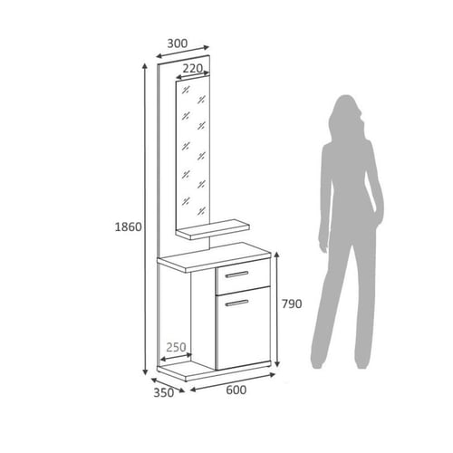 مدخل بمرايه لون ابيض و بني موديل Lost